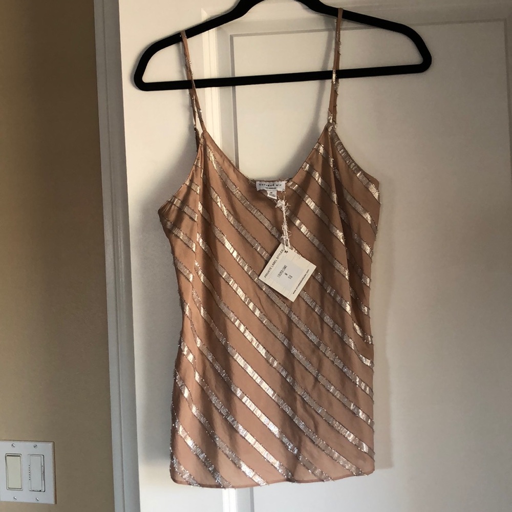 Sold! Chiffon pink and silver top